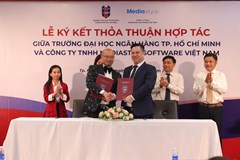 Lễ ký kết Biên bản ghi nhớ hợp tác giữa Trường Đại học Ngân hàng và Công ty TNHH Mediastep Software Việt Nam.