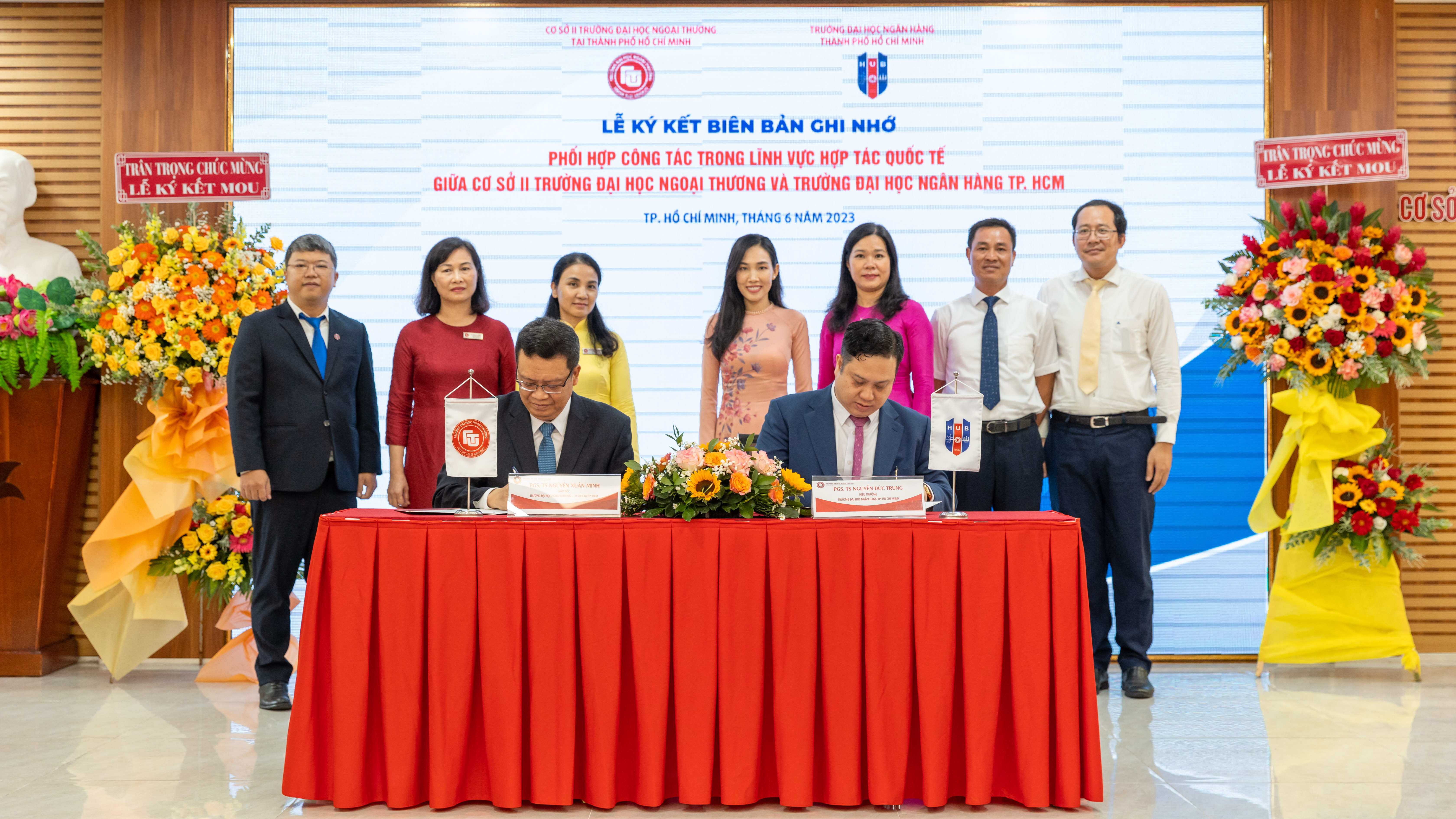 HUB ký kết Biên bản ghi nhớ phối hợp công tác trong lĩnh vực hợp tác quốc tế với Trường Đại học Ngoại thương Cơ sở II tại TP Hồ Chí Minh