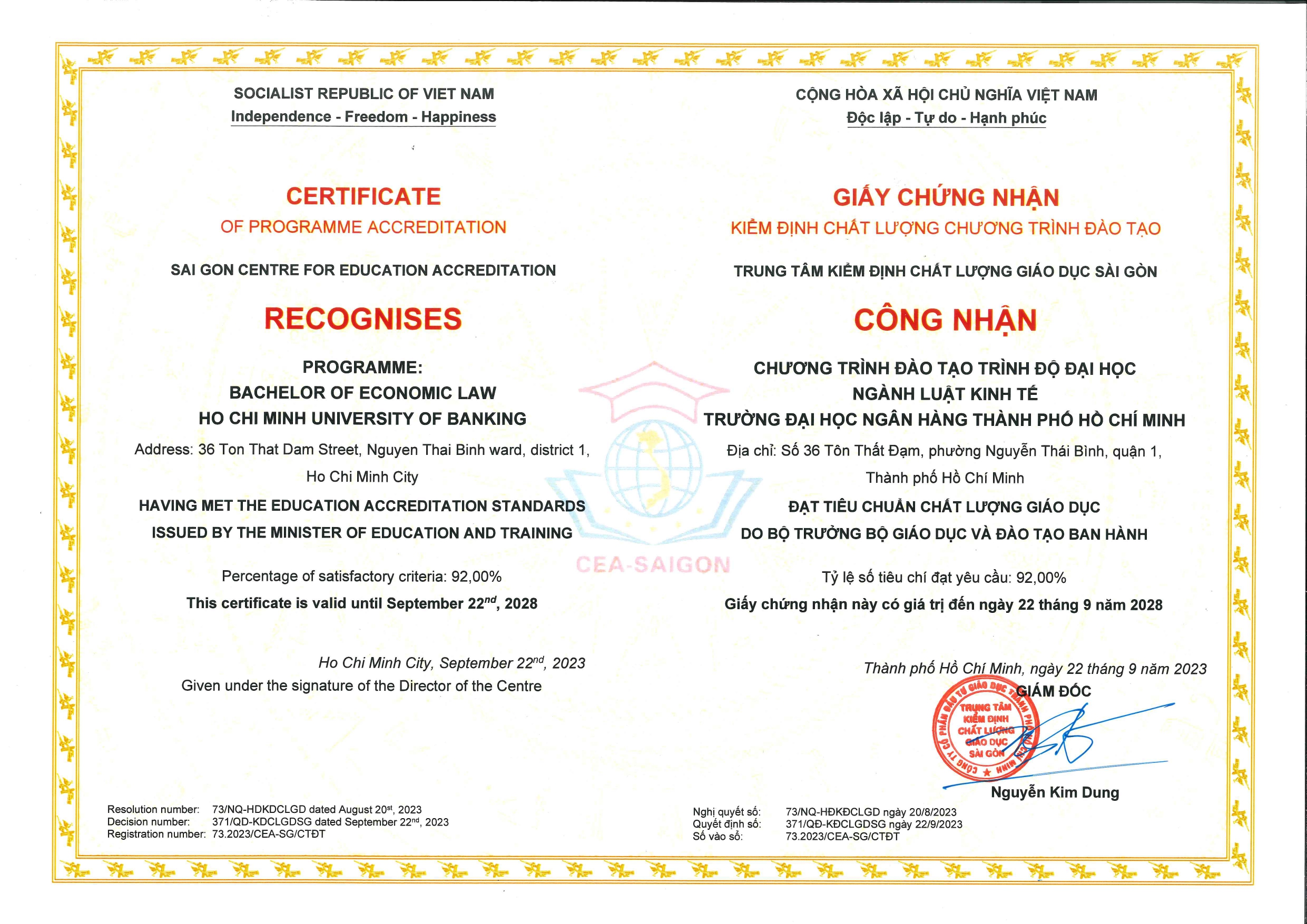 KẾT QUẢ KIỂM ĐỊNH