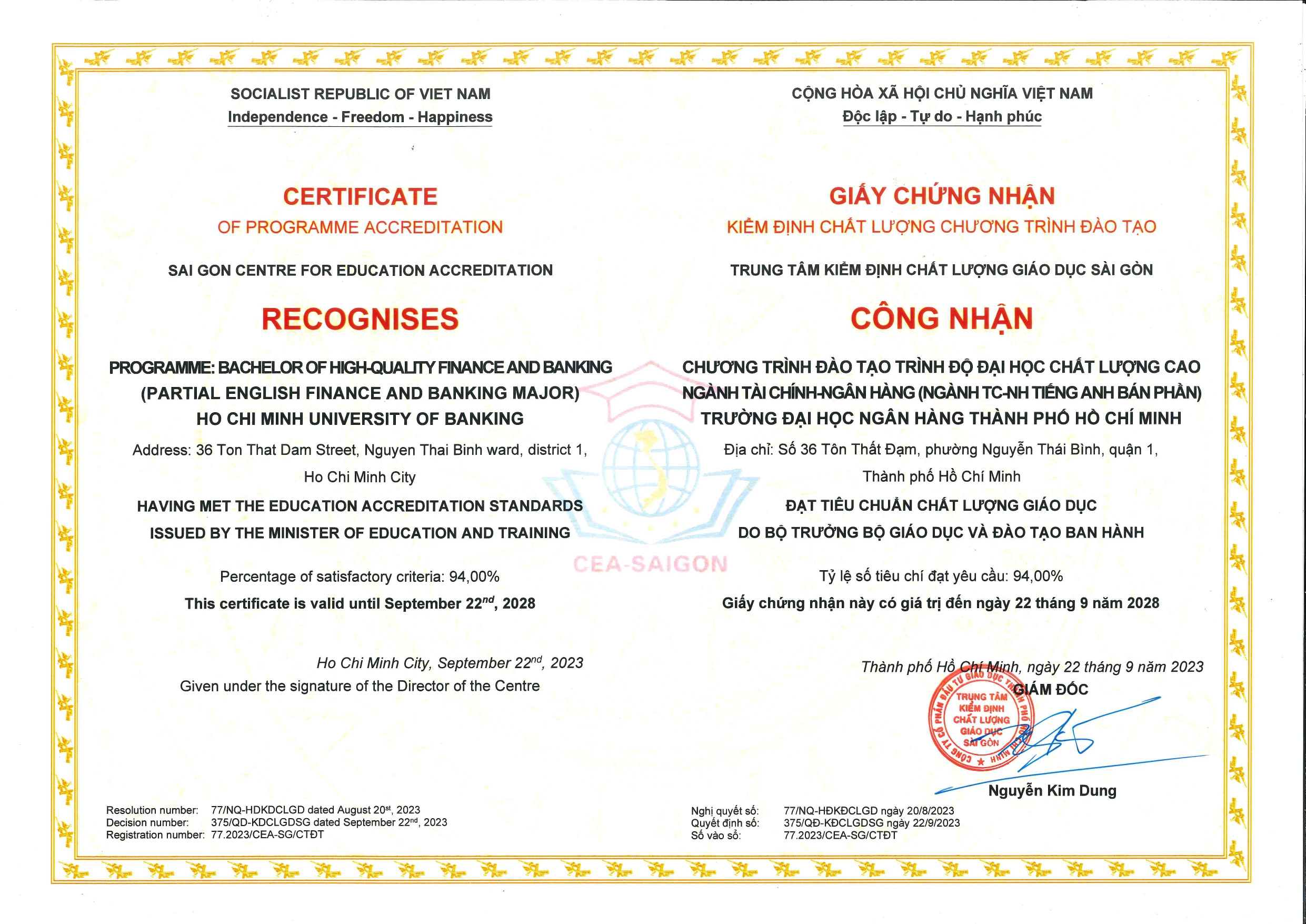 KẾT QUẢ KIỂM ĐỊNH