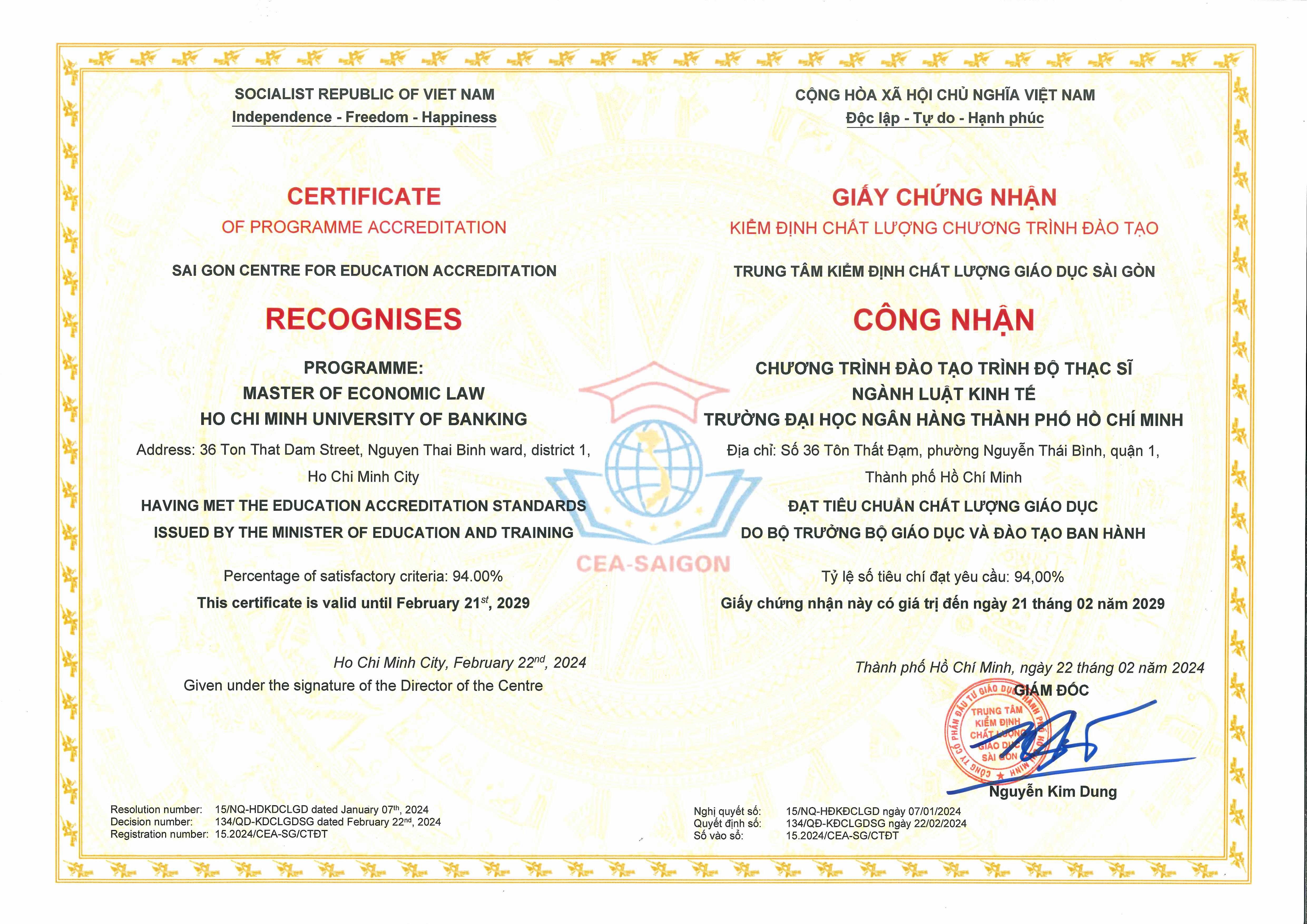 KẾT QUẢ KIỂM ĐỊNH