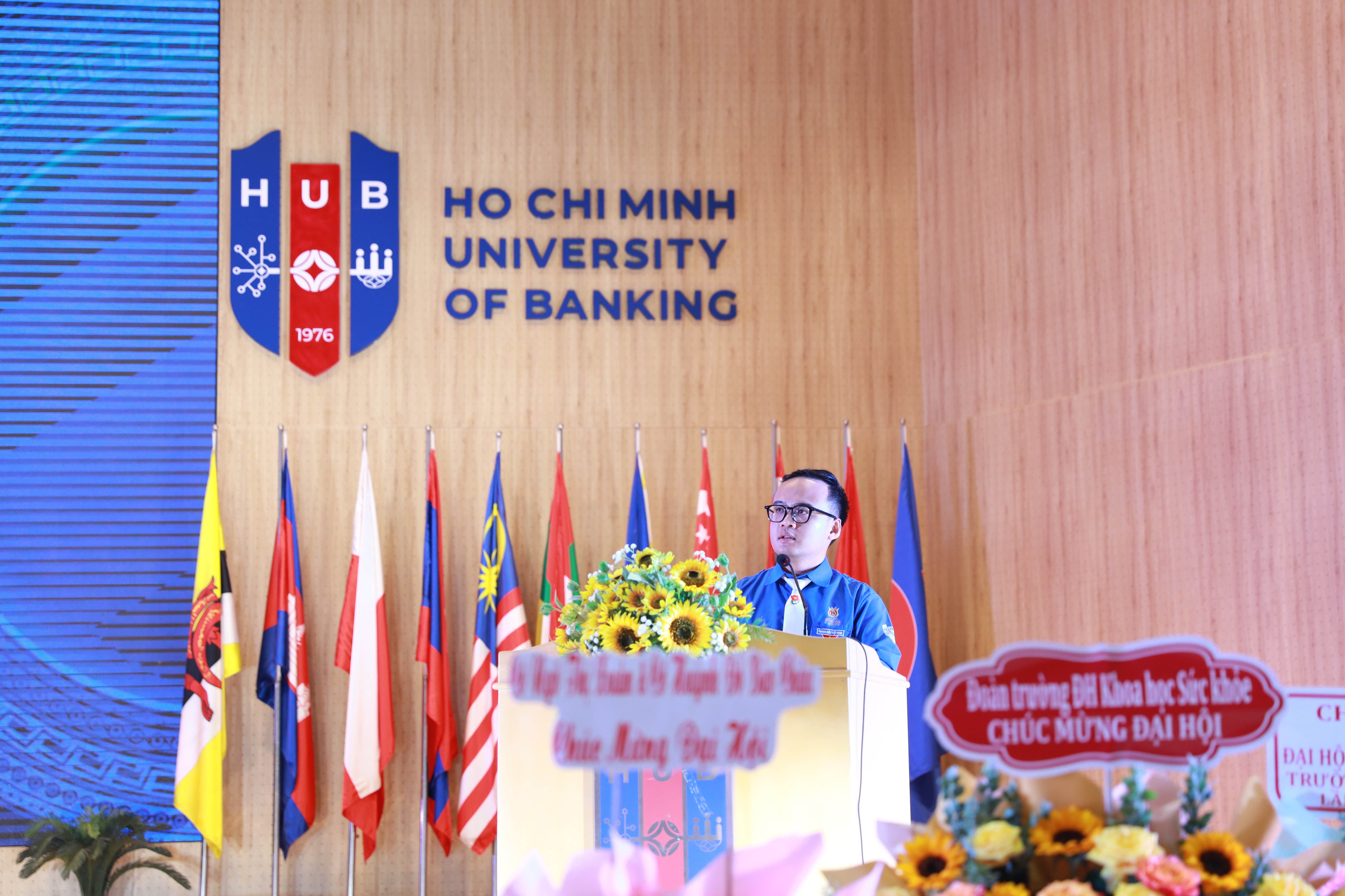 Đ/c Trần Thiên Kỷ, Tân Bí thư Đoàn trường khóa XXXI, nhiệm kỳ 2024 – 2027 phát biểu nhận nhiệm vụ